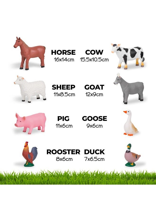 Learning Minds Set of 8 Jumbo Farm Animal Figures - Farm Animals for Toddlers Age 1-3 - Farm Toy for Kids Age 18 Months Plus - Animal Toys for Kids 1,2,3 Years Old - Image 4